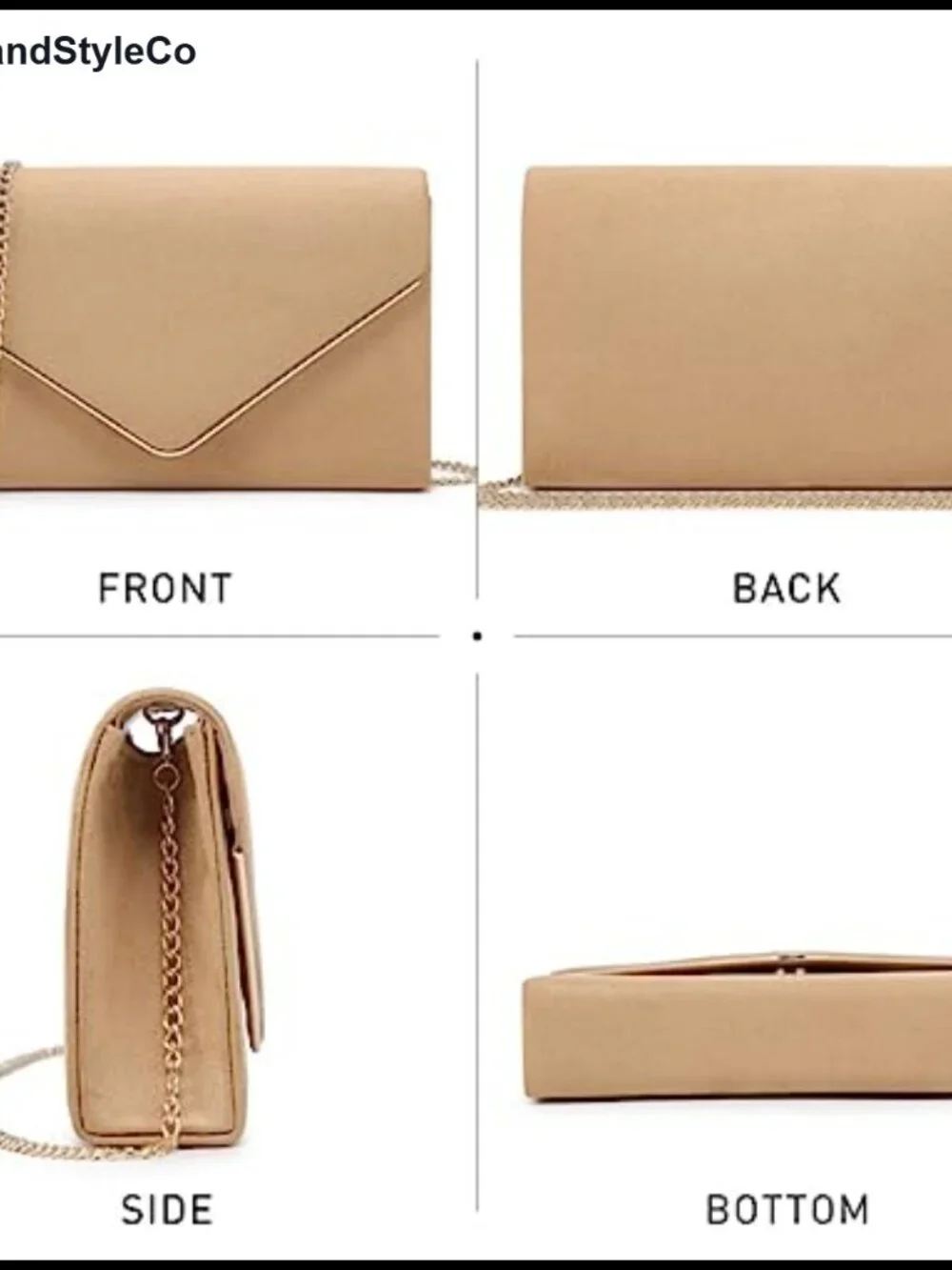 Faux Suede Velvet Evening Clutch with Gold Chain Strap